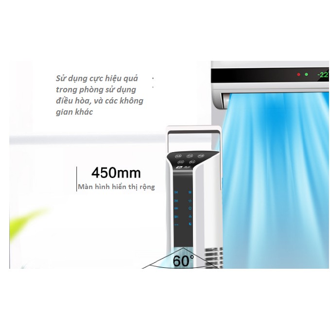QUẠT THÁP ĐIỀU HÒA DÙNG ĐIỀU KHIỂN TỪ XA CAO 115CM | BigBuy360 - bigbuy360.vn