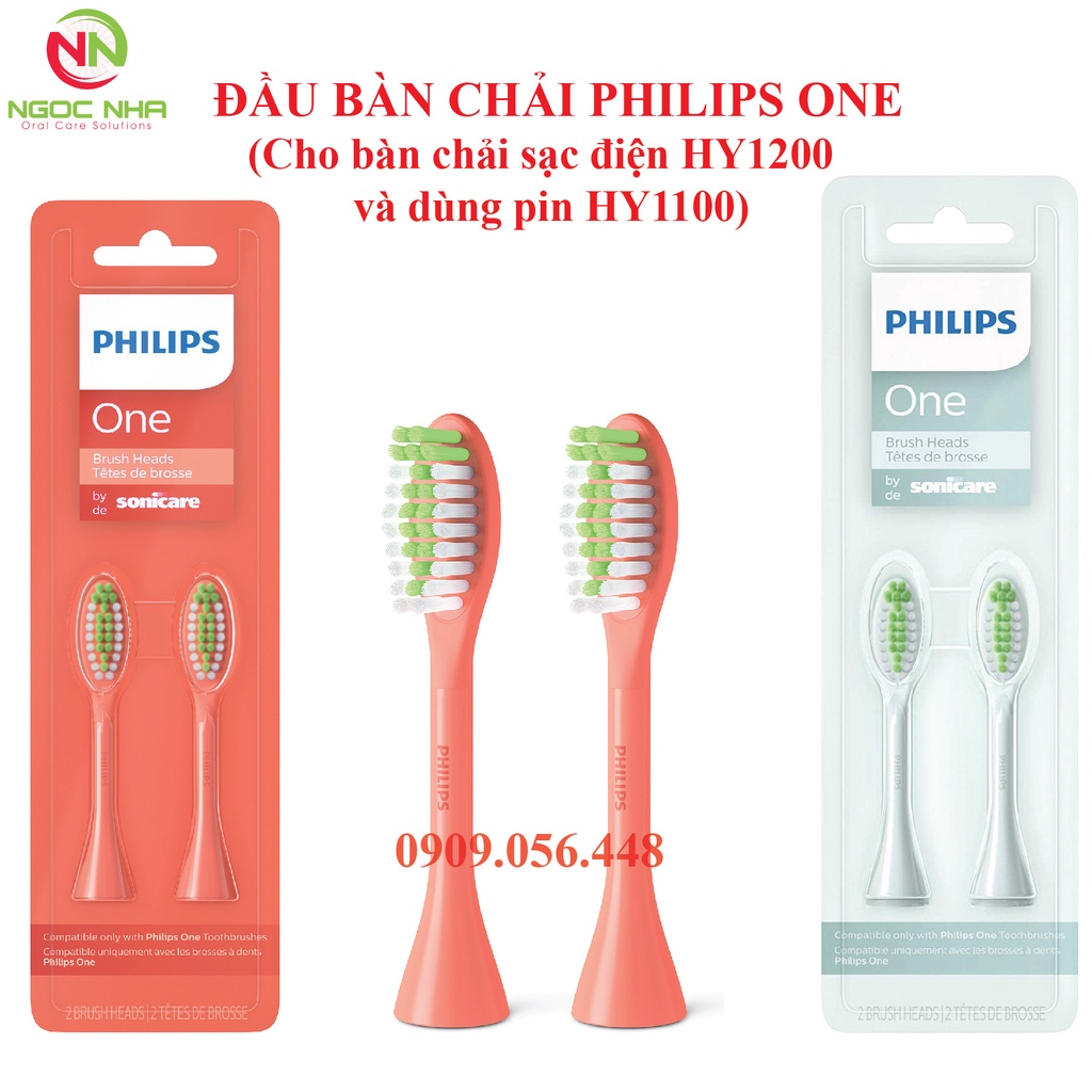 Đầu bàn chải thay thế bàn chải điện Philips One Soniccare BH1022, vỉ 2 cái
