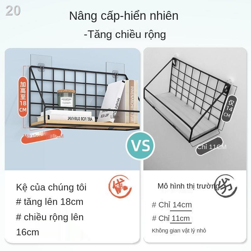 JKệ treo tường không có lỗ phòng ngủ giá sách đầu giường trên tầng lưu trữ tắm kỳ diệu