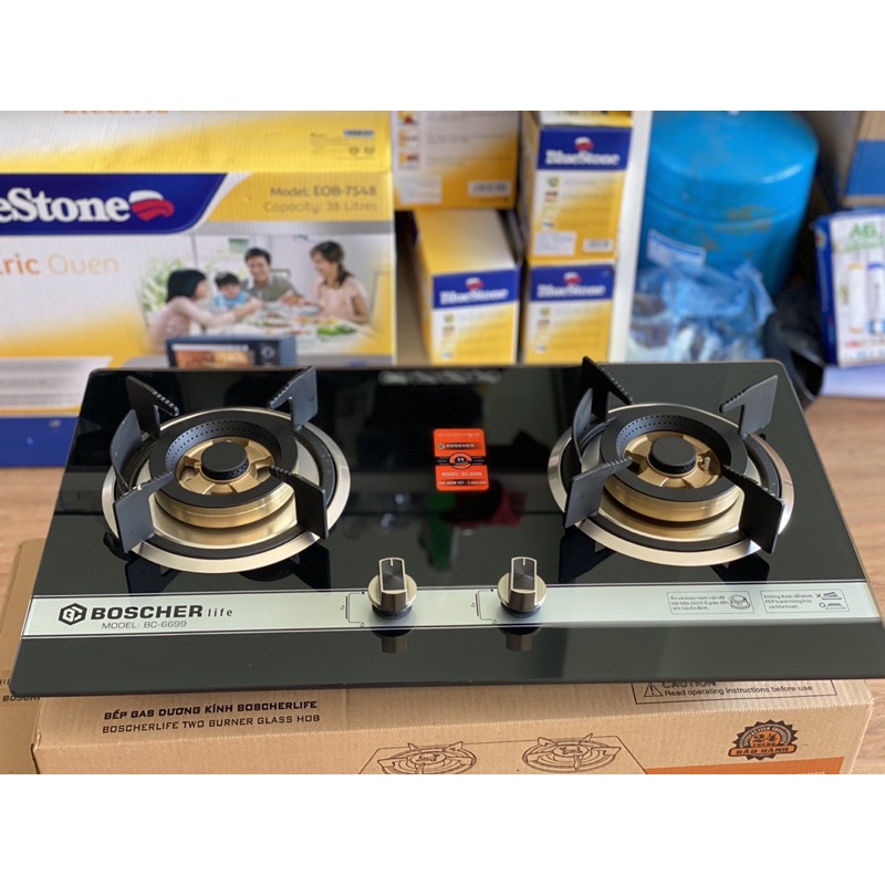 Bếp Gas Âm Cơ Boscherlife 6699 Bảo Hành 2 Năm