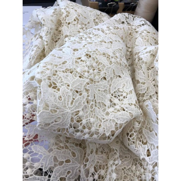 Vải ren chỉ hàng loại 1 may váy đầm công sở