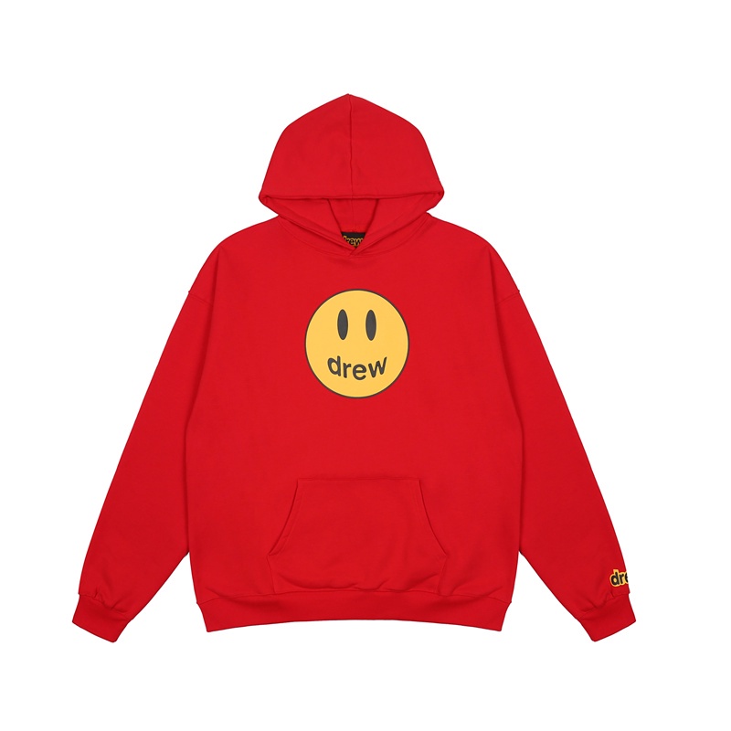 Goods In Stock DREW Men And Women Cotton Loose Smiley Print Pullover Long Sleeve All-match Hoodies