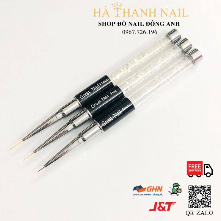 Cọ Nét Cán Đá Cao Cấp B281 Có 3 Sizes 6mm , 9mm , 12mm , Cọ Vẽ Nail Chuyên Dụng Lông Mềm Mượt