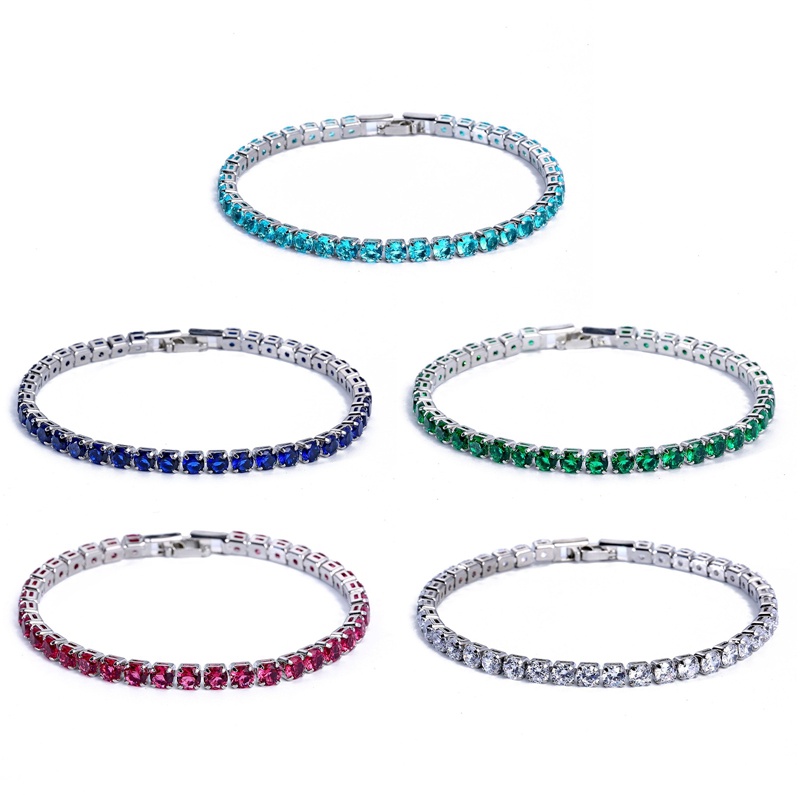 Vòng Tay Chuỗi Hạt Zircon Bằng Thép Không Gỉ 316L