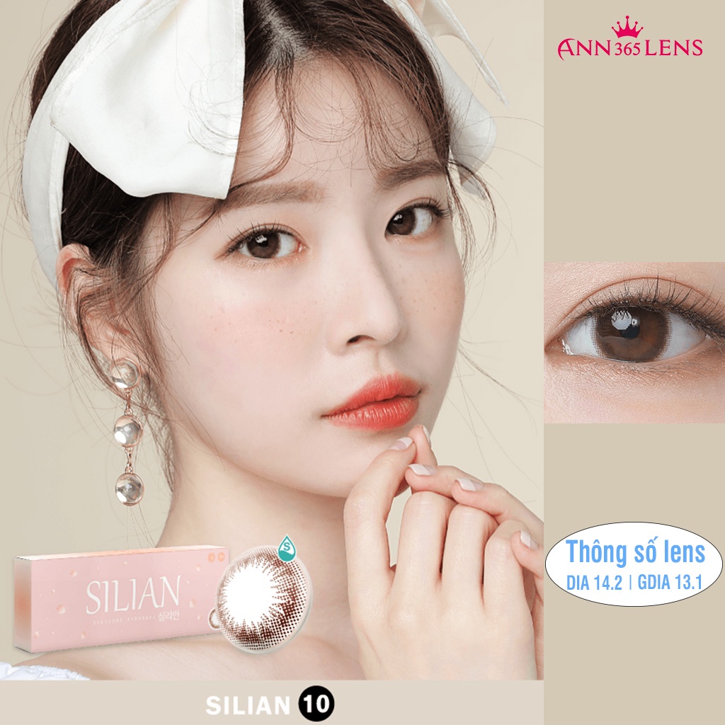 Lens mắt dùng 1 ngày màu nâu tự nhiên Silian Ann365, kính áp tròng chính hãng đeo êm đủ độ cận
