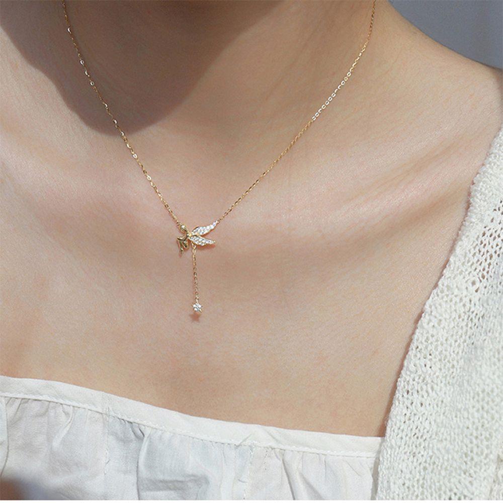 AROMA Vòng cổ Mặt Ngôi Sao Thiên Thần Đính Đá Sang Trọng