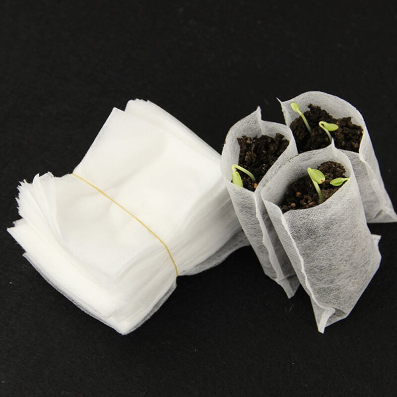 Set 100 Túi Trồng Cây 8 * 10cm Bằng Vải Không Dệt Có Thể Phân Hủy