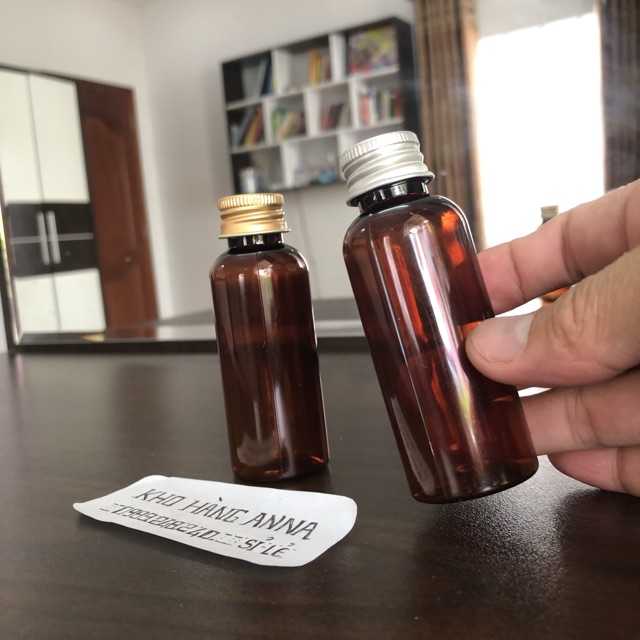 [ Chai Lọ Hủ Nâu 50ml ] 50 Chai pet nhựa Nâu 50ml - 50 Chai nâu nhỏ chiết mỹ phẩm nắp bật/ xịt sương/ xịt giọt/ nắp nhôm