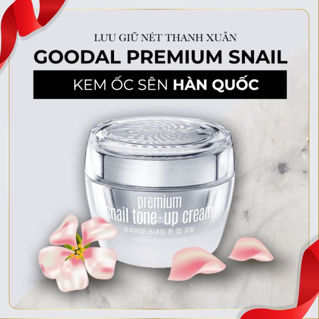 [ĐẸP TỰ NHIÊN] Kem dưỡng trắng Ốc Sên Goodal Premium Snail Tone-Up Cream [XANH TRÁI ĐẤT]