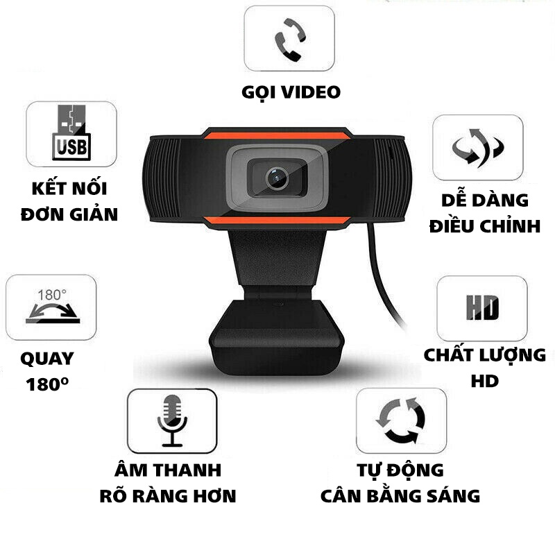 Webcam Máy tính có Mic cho Laptop PC 720p 1080p Full HD