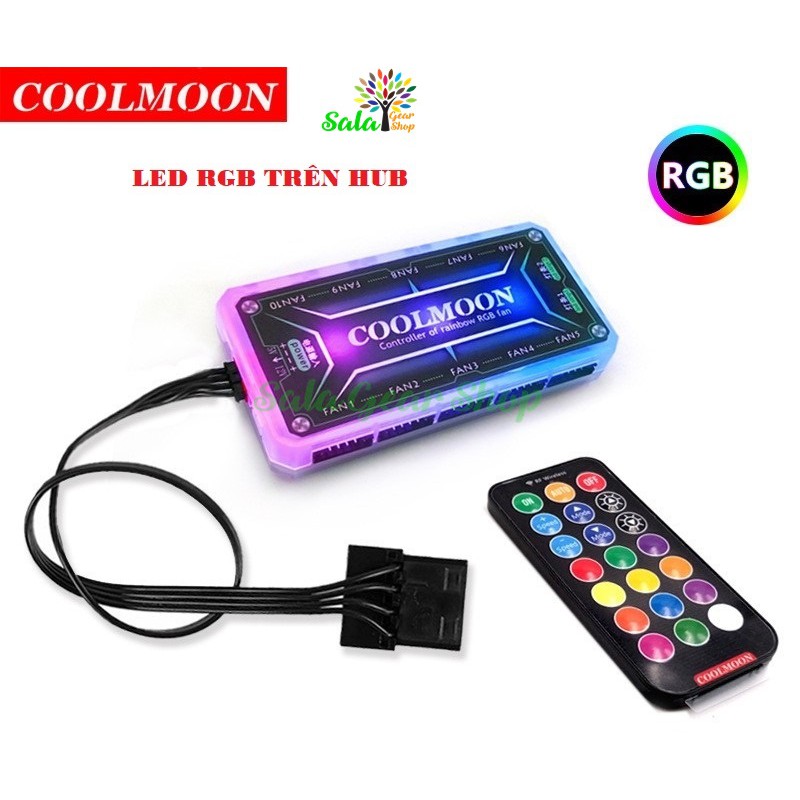 Bộ Hub Coolmoon Kết Nối Nguồn Và Điều Khiển Fan RGB Coolmoon, Dây led Coolmoon