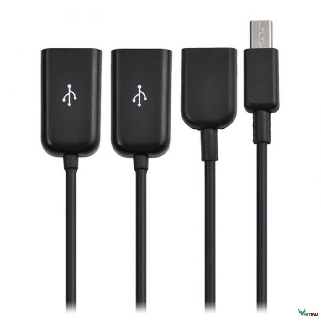 Cáp OTG Micro USB 3in1 kết nối điện thoại,máy tỉnh bảng,Tay cầm chơi game chân android -dc3746
