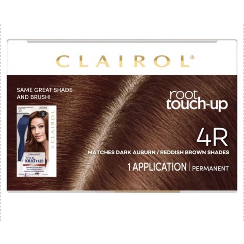 Thuốc nhuộm phủ chân tóc bạc /dặm chân tóc bạc  Clairol Root Touch-Up Màu : 4R sẫm màu nâu/ đỏ nâu