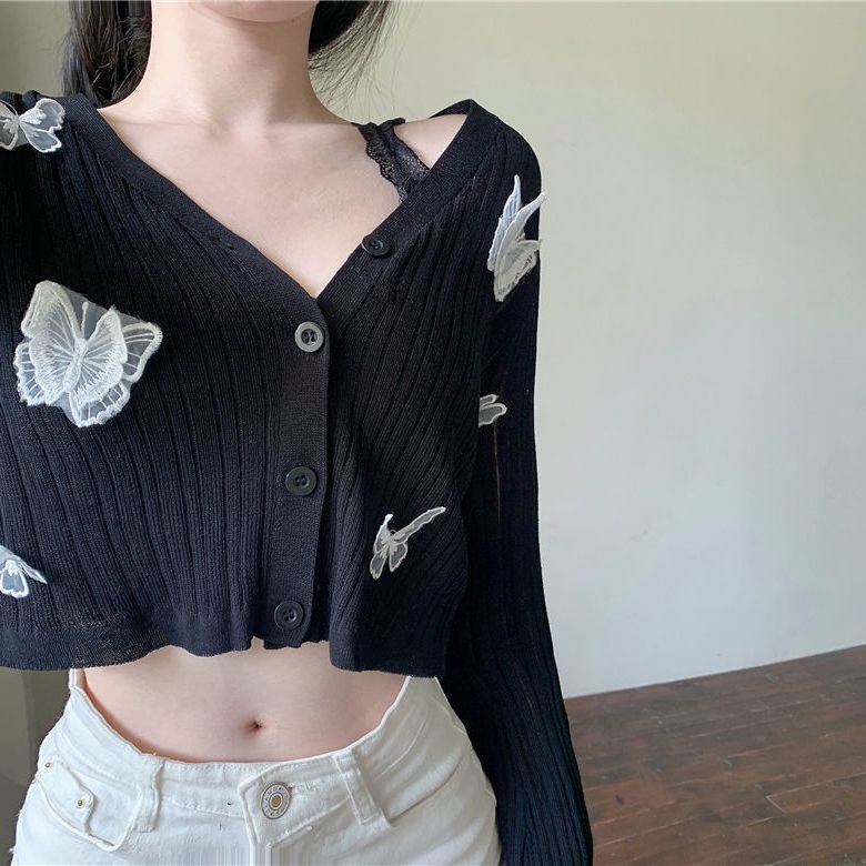 Áo Cardigan Dệt Kim Tay Dài Chống Nắng Thời Trang Mùa Thu Dành Cho Nữ