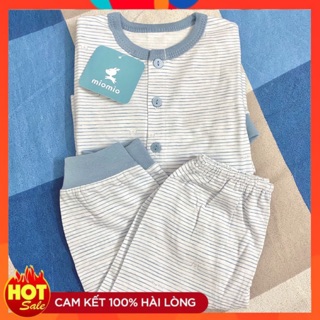 [MUA KÈM DEAL SỐC] Bộ dài tay sơ sinh Mio Mio cotton cài giữa họa tiết