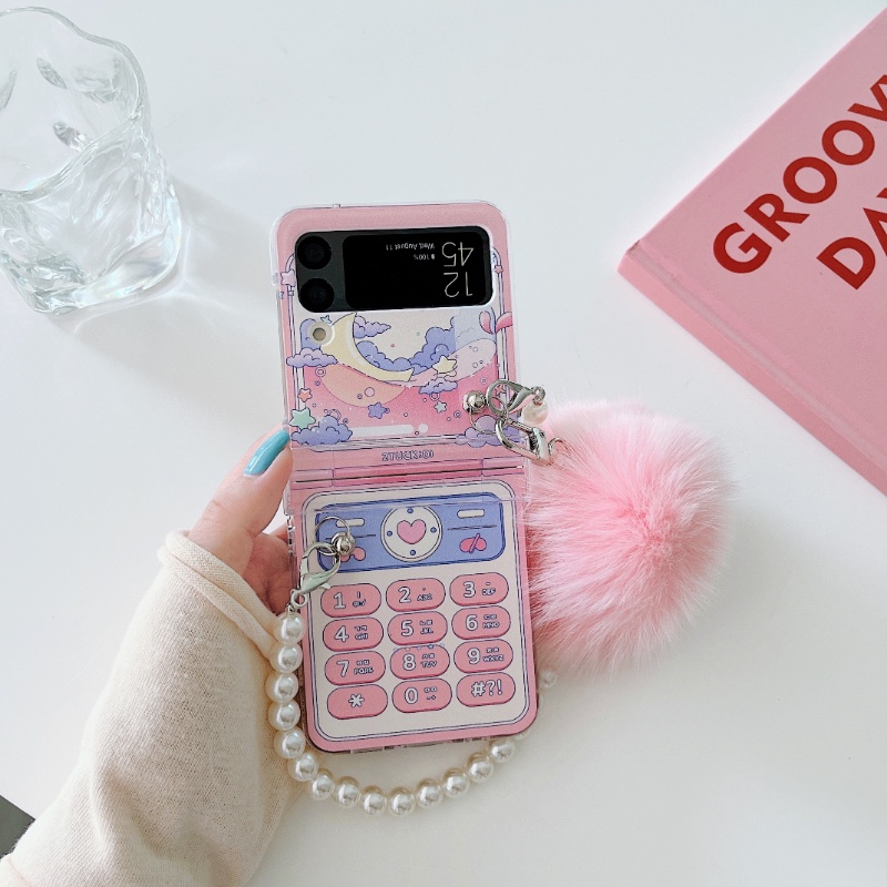 Ốp điện thoại HOCE đính ngọc trai màu hồng cho Samsung Z Flip 3 5G Z Flip 4 zflip3 zflip4 ZFlip 3