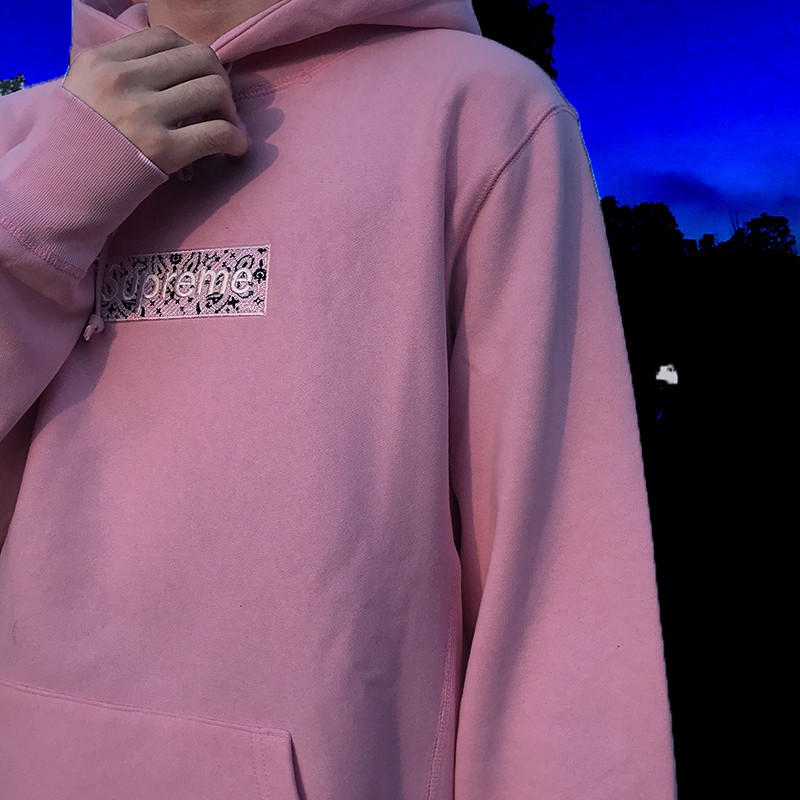 ⚡️[CHỈ 1 NGÀY] - Áo hoodie Supreme Bandana Box logo Pink mirror quality cao cấp full tag túi, áo hoodie supreme | BigBuy360 - bigbuy360.vn