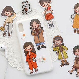 Set 20 chiếc sticker hình bé gái bé trai chibi dễ thương
