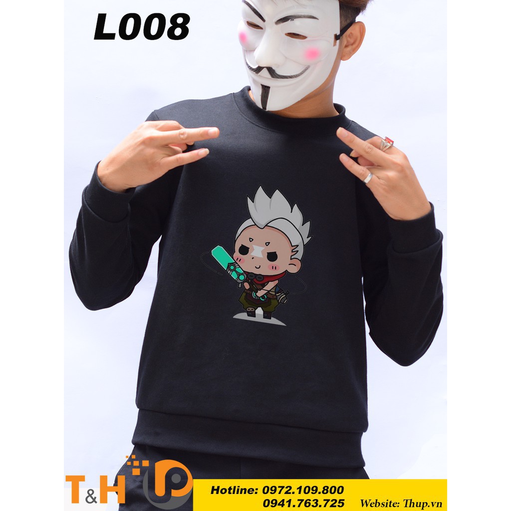 🎁 ( Sale 50% ) Áo game thu đông liên minh huyền thoại in hình ekko 💖
