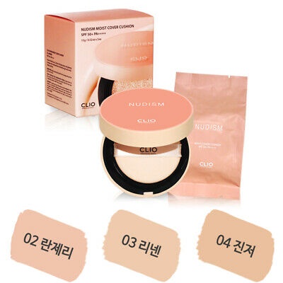 CLIO Phấn Nước Dưỡng Ẩm NUDISM MOIST COVER CUSHION SPF50+/PA++++ Kèm Lõi