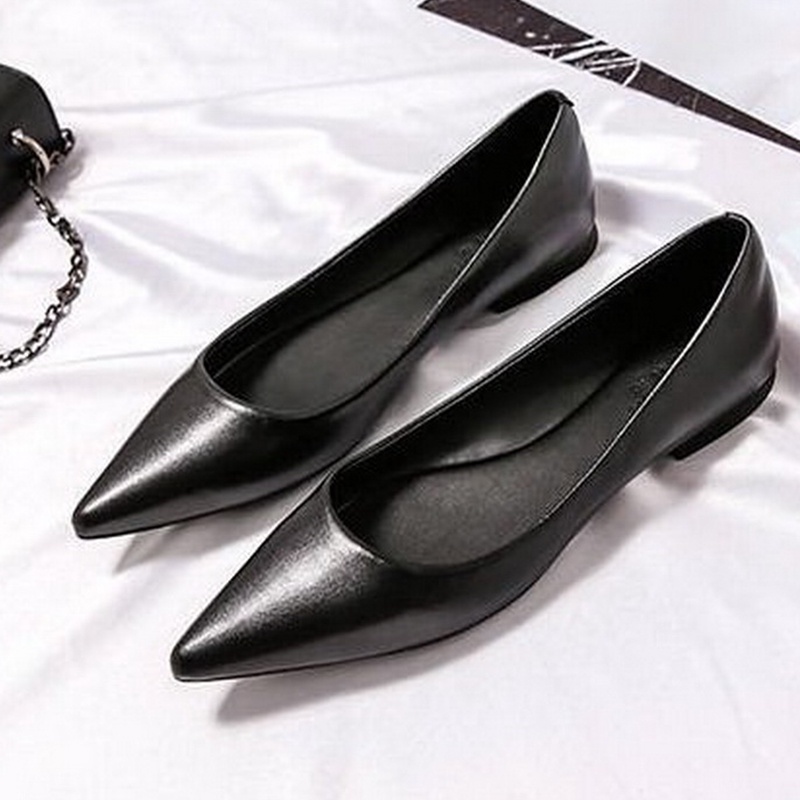 Giày Búp Bê Mũi Nhọn Đế Bằng Mềm Mại Thoải Mái Thời Trang Cho Nữ