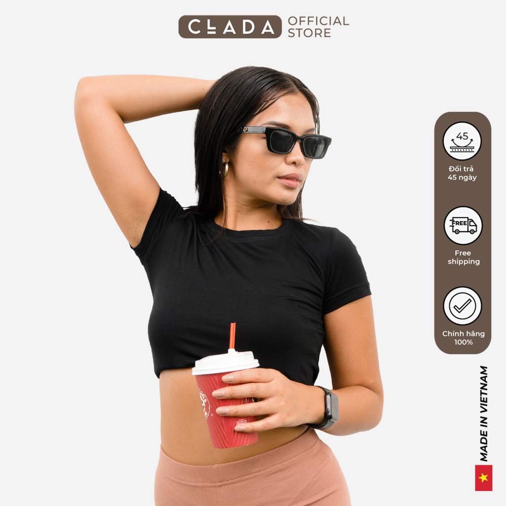 Áo croptop thương hiệu CLADA - Đen