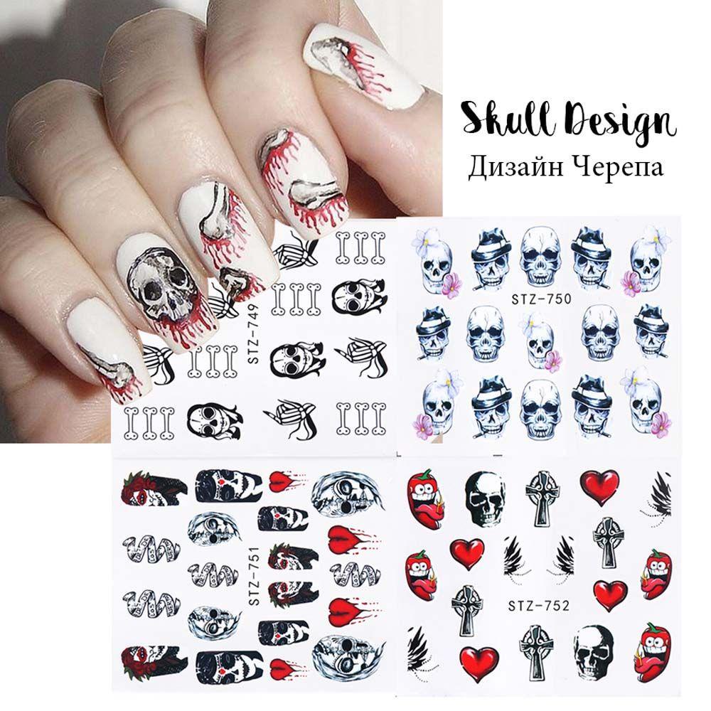 [Hàng mới về] Miếng dán móng tay hình kinh dị phong cách ins Halloween DIY