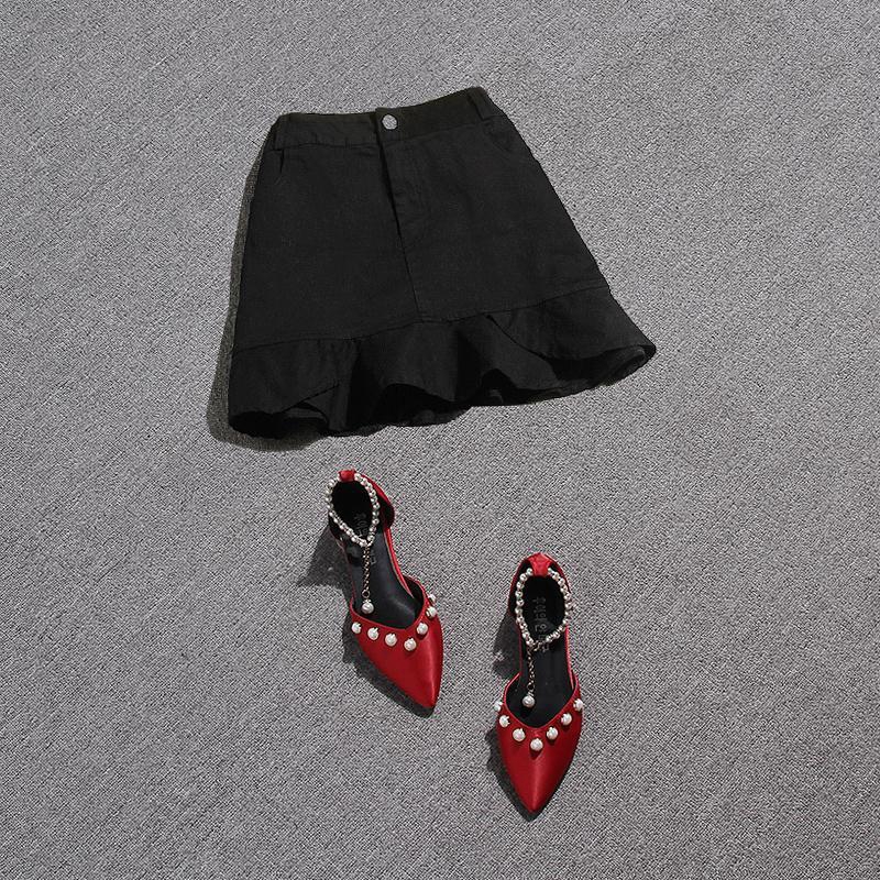 Chân Váy Denim Phối Bèo Xinh Xắn Dành Cho Nữ | BigBuy360 - bigbuy360.vn