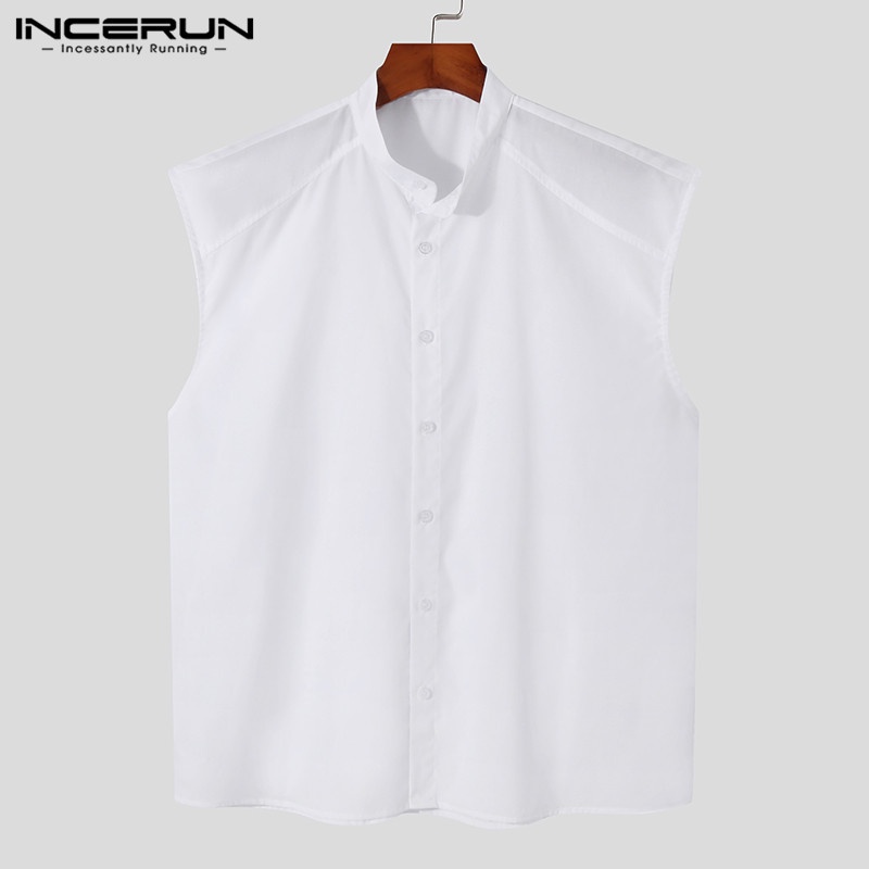 INCERUN Áo Tank Top Sát Nách Màu Sắc Thanh Lịch Cho Nam