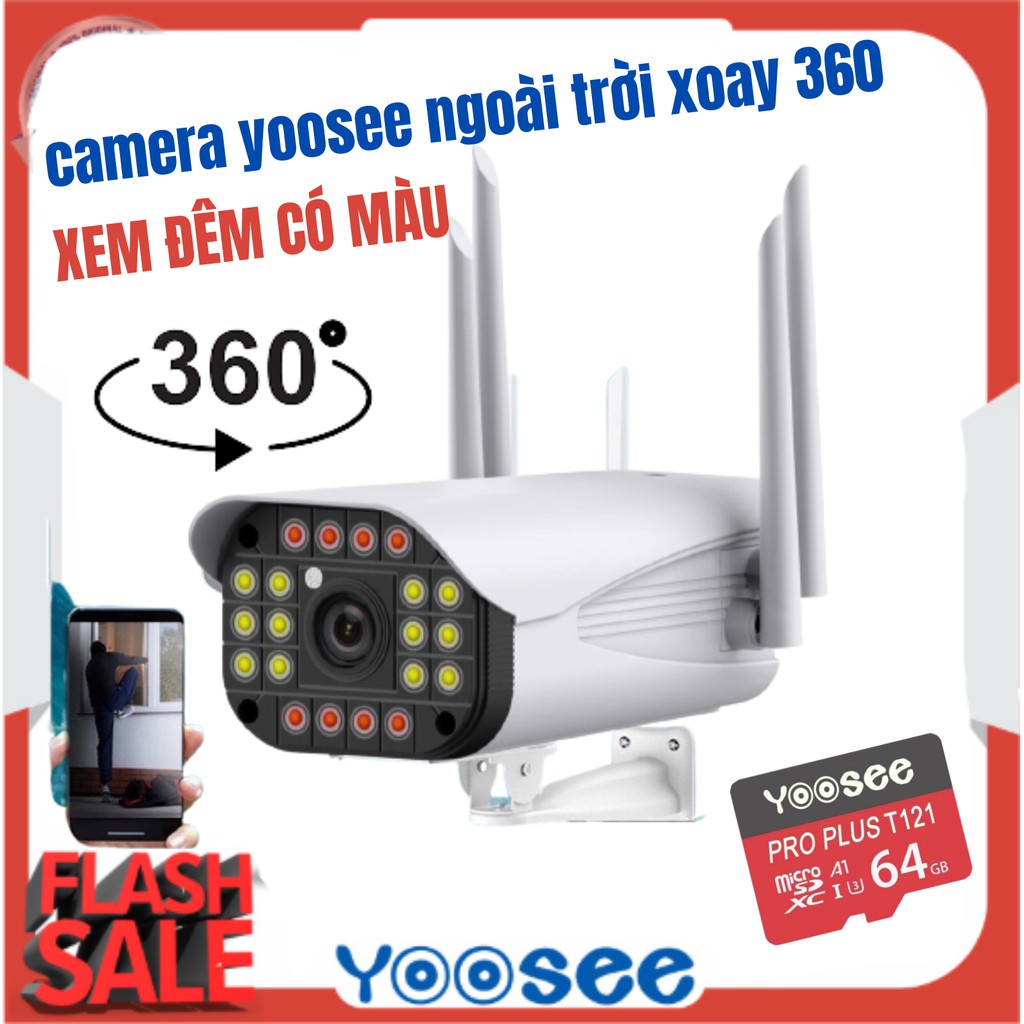 [Mã 157ELSALE hoàn 7% đơn 300K] Camera YooSee ngoài trời FHD 1080P _ Siêu nét W76S