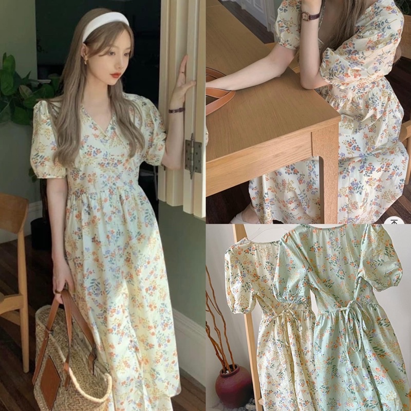 [Ảnh thật/Video]Đầm hoa vintage Hana dáng dài dành cho cô nàng năng động