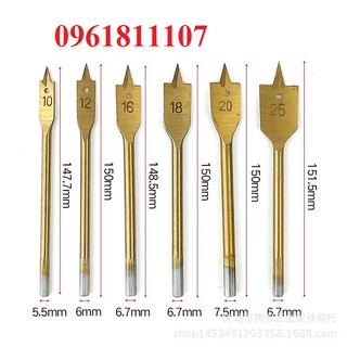 Bộ 6 mũi khoan khoét gỗ đuôi cá chuyên dụng, mũi khoan gỗ, mũi khoét gỗ, mũi phay gỗ