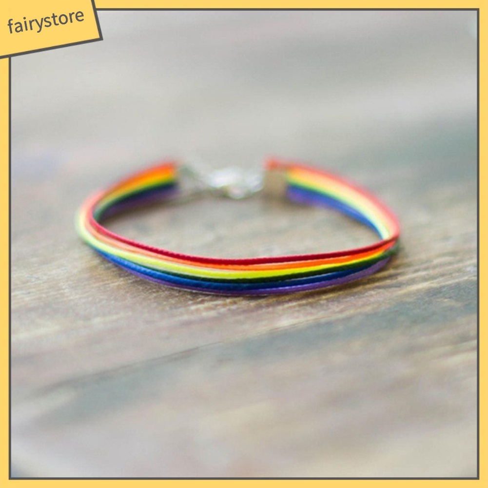 Vòng Tay Dây Bện Màu Cầu Vồng Thời Trang Cho Nam Và Nữ