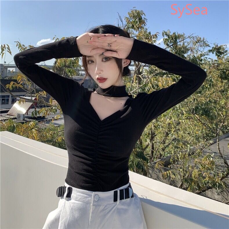 Áo Cổ Chữ V Màu Sắc Đơn Giản Quyến Rũ Cho Nữ