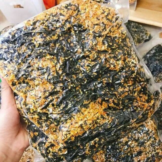 Rong biển cháy tỏi hút chân không túi 1 kg