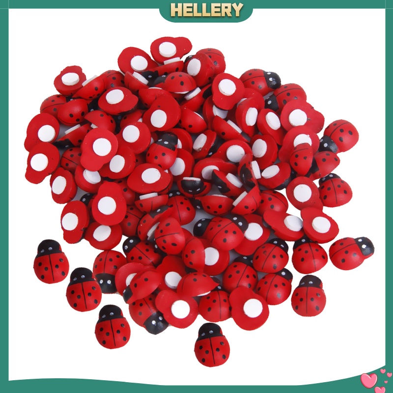 Set 100 Miếng Dán Hình Bọ Rùa Bằng Gỗ Mini Trang Trí Sổ Tay DIY