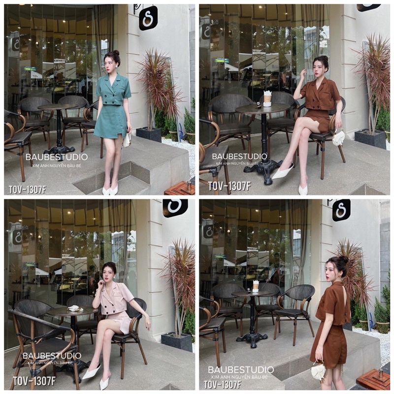 🔥🔥FREESHIP❄️SET BỘ ÁO VEST HỞ LƯNG + CHÂN VÁY CỰC ĐẸP