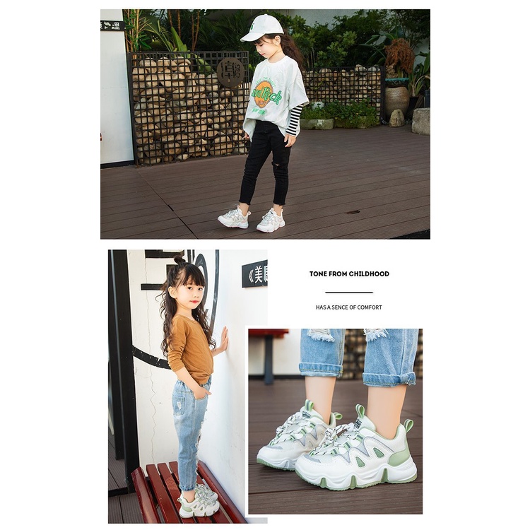 Giày thể thao AMILA phối lưới thoáng khí thời trang mùa thu mới cho bé gái