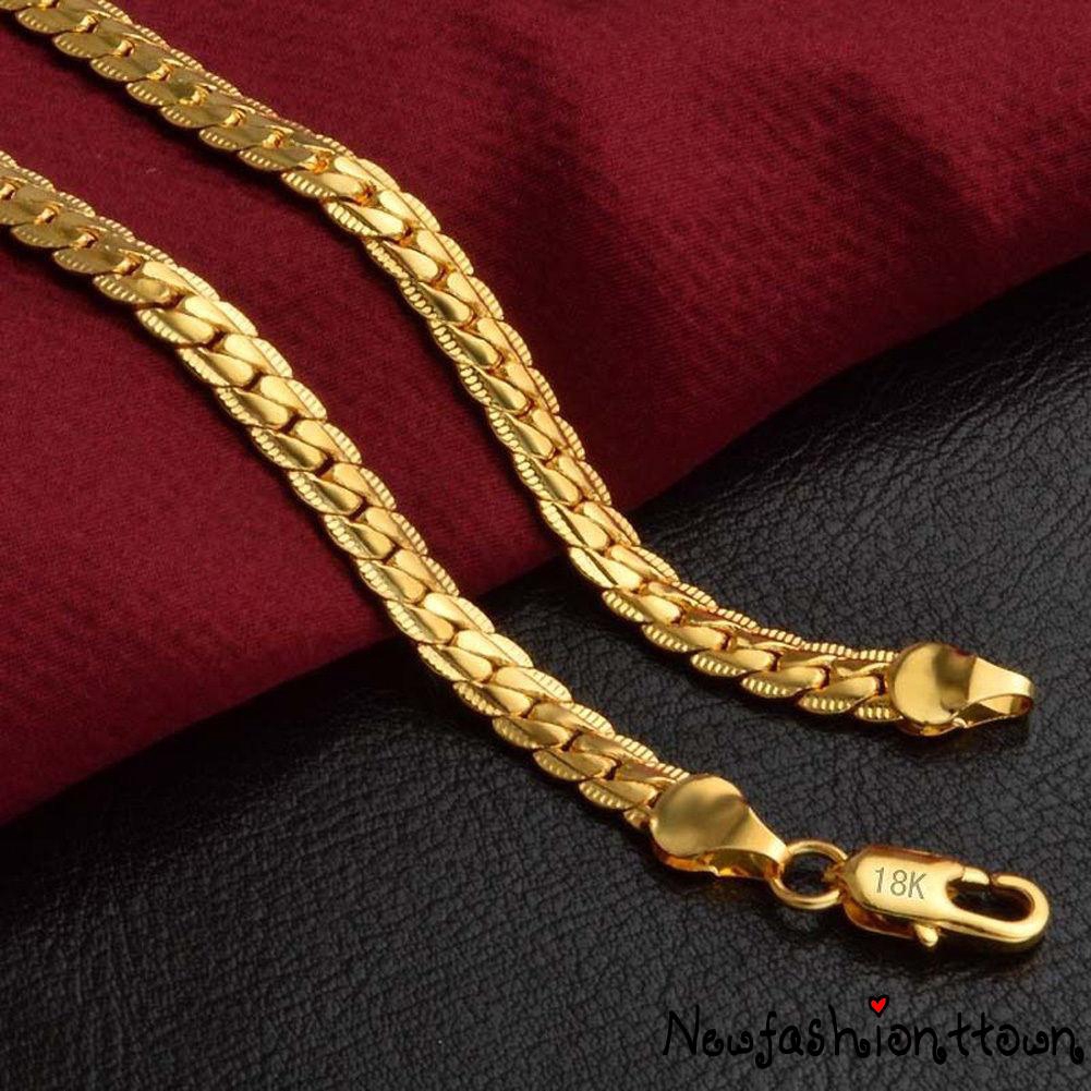 Dây chuyền nam nữ mạ vàng 18K phong cách hip hop 20 inch