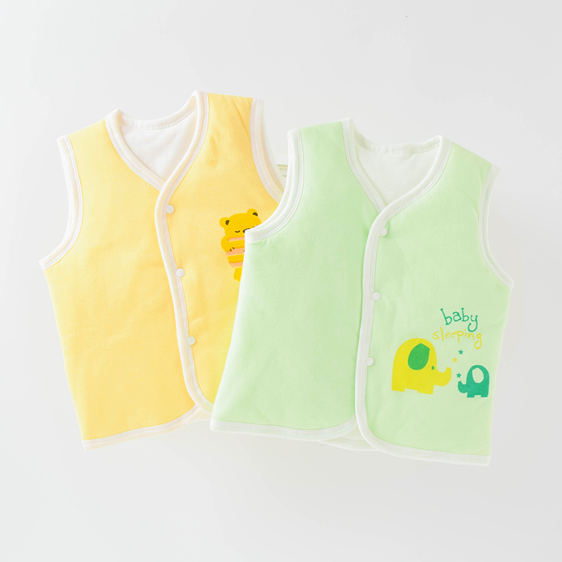 Áo khoác vest bằng sợi cotton chần bông dày giữ ấm cho bé trai bé gái 4 tuổi