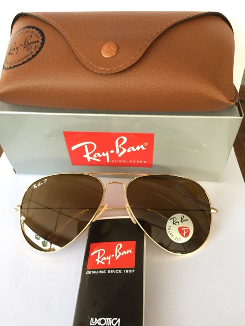 Mắt kính nam nữ Rayban P màu trà avatar mắt polazoid chuẩn auth