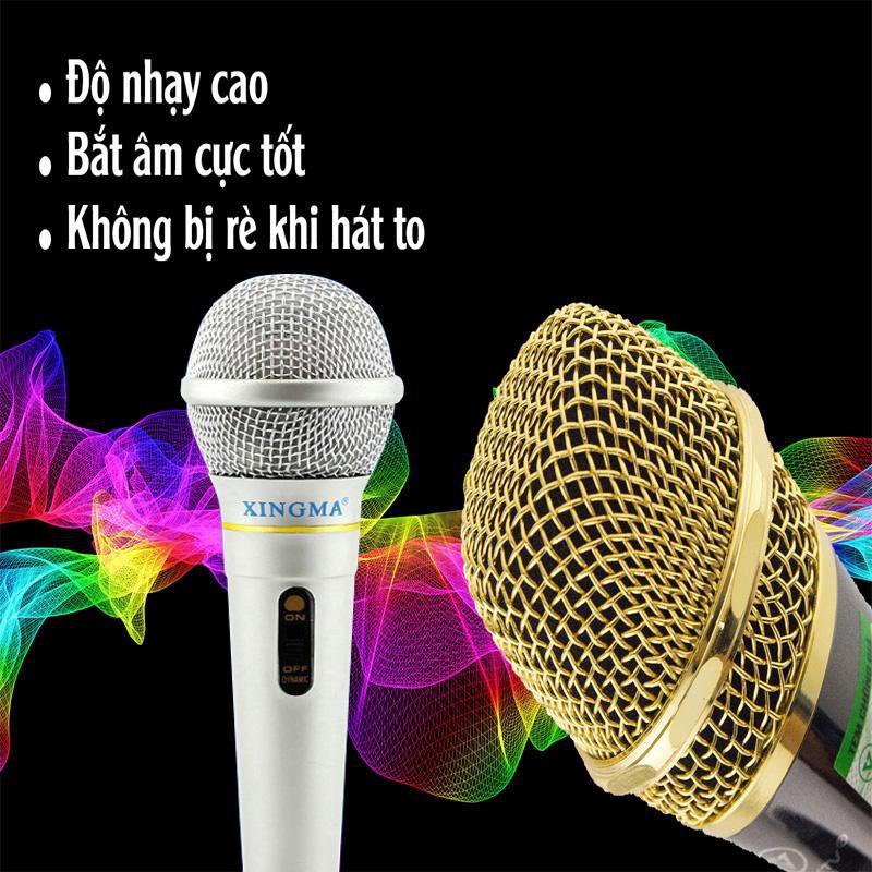 Mic hát Karaoke gia đình Xingma Ak-319 âm thanh trong trẻo sống động, có màng lọc tạp âm, dây dài 3m - bảo hành 1 đổi 1
