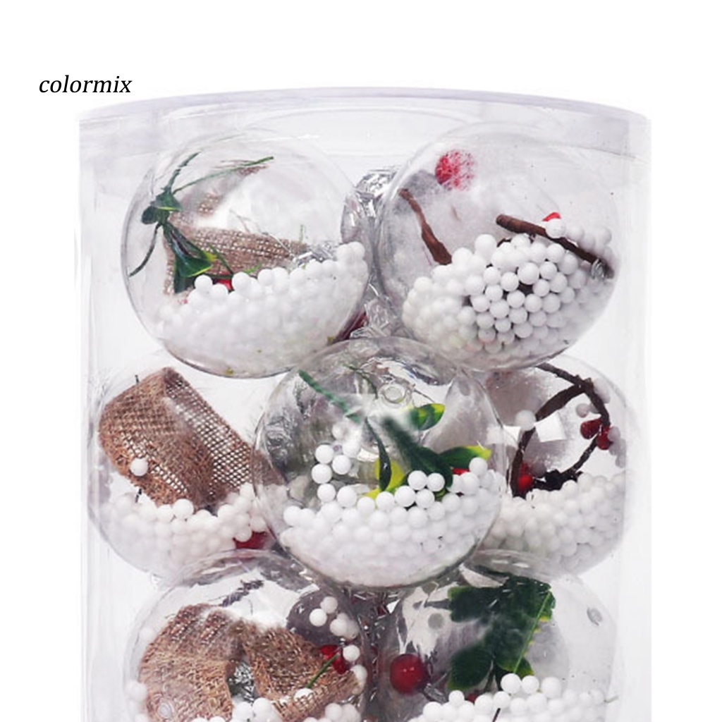Set 16 Trái Châu Tròn Trong Suốt 6cm Trang Trí Giáng Sinh