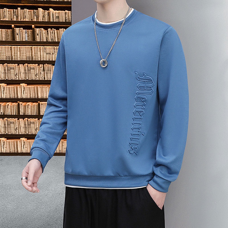 Áo Sweater Cổ Tròn Tay Dài Dáng Rộng Thời Trang Cho Nam Giới