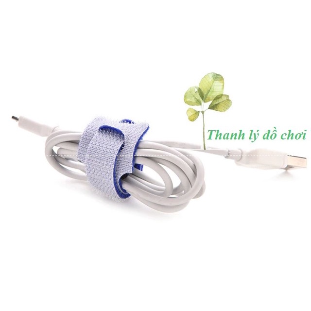 Dây Dán 2 Mặt Đa Năng - Dài 15cm, 10 chiếc/set - Buộc Gọn Dây Cáp Sạc Điện Thoại, Máy Tính, Tai Nghe
