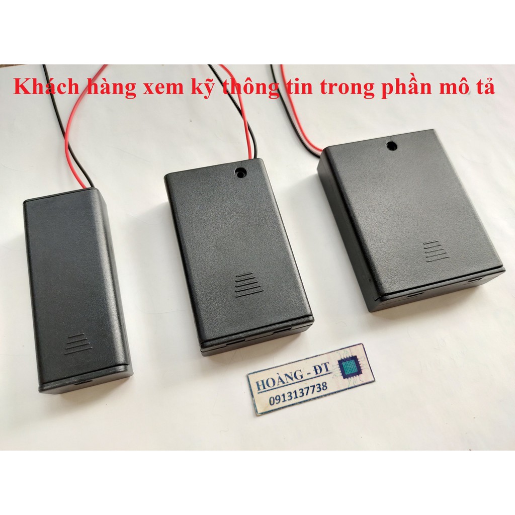 Đế pin AAA 3A nối tiếp có nắp đậy và công tắc