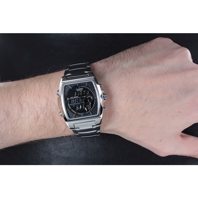 ĐỒNG HỒ NAM CHÍNH HÃNG Casio EFA-120D-1A màn hình kỹ thuật số Analog kiêm nhiệt kế