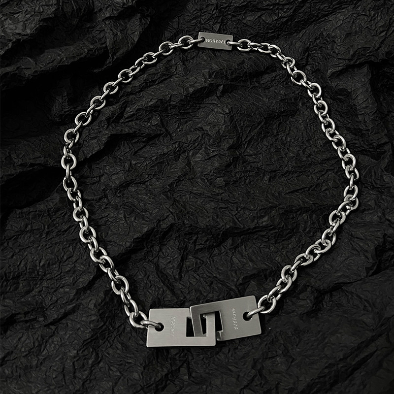 Dây Chuyền Thép Titan Phong Cách Tối Giản Cá Tính 19724