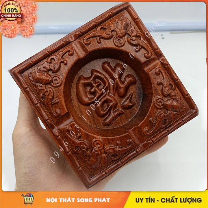 Gạt Tàn Gỗ Hương Hình Vuông FREESHIP Bộ gạt tàn tiện nghi cao cấp