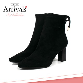 [Giày xinh toàn quốc] Boots 7cm Boots cổ ngắn, da lộn, dây rút Mã BO100359-1 (1)